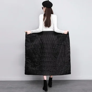 Anteef fekete pamut plus size vintage, magas derék őszi téli alkalmi hosszú nő ceruza szoknya női 2021 szoknya ruha