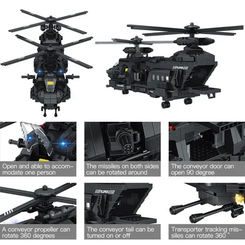 Új Építőkövei Kompatibilis Swat Csapat Városi Rendőrség Szállító Helikopter Nagy Készletek, Tégla Ajándék Játékok
