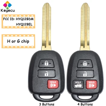 KEYECU Távirányító Autó Kulcs 3 4 Gomb G/ H Chip - Fob Toyota Camry Corolla RAV4 2012-2017 FCC ID: HYQ12BEL / HYQ12BDM