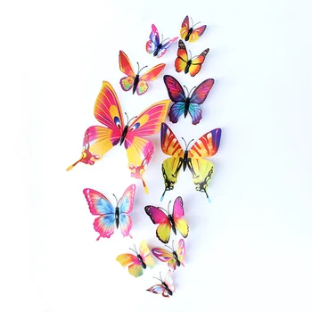 Forró Eladási 3D Három Dimenziós Pillangó Fali Matricák 12 Pillangó Kreatív falimatrica gyerekszobába Haza Fal Decoratio