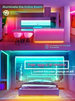 WIFI LED Szalag Világítás Bluetooth Vezérlő RGB 5050 Játék Dekoráció Háttérvilágítás Lámpa Éjszakai lámpa Világító String Hálószoba