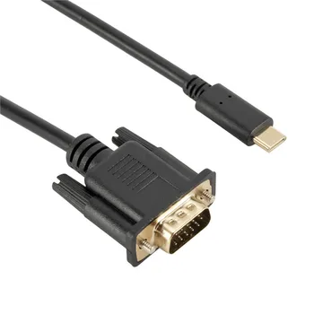 USB-C-VGA Kábel 1080P-Típus C-VGA Átalakító Adapter Kábel Laptop UHD Külső Video Projektor 1,8 m