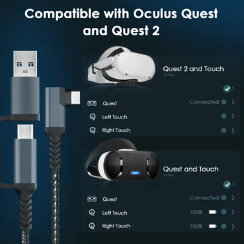 Upmely Az Oculus Quest 2 1 Link Kábel 5M USB Kábelek Quest2 VR adatátviteli VR Headset Kiegészítő Gyors Töltési Sebesség