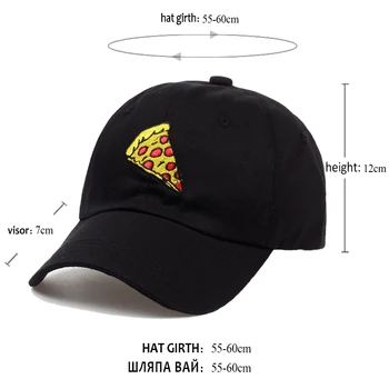 2017-re új pizza hímzés Baseball Sapka baseballsapkás Női Férfi Unisex Állítható Méret apa sapka kalap