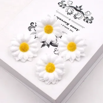 10db Mesterséges Selyem 4 történet kiváló minőségű napraforgó virág fejét esküvői dekoráció DIY koszorú, ajándék doboz, clip art hamis virágok