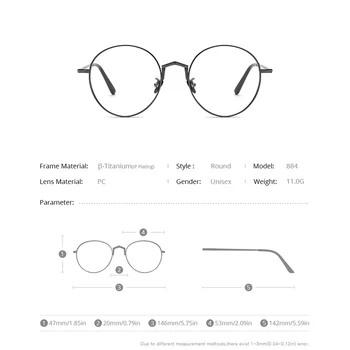 FONEX Tiszta Titán Szemüveges Férfi Retro Kerek Rövidlátás Optikai Receptet Szemüveg Keretek Nők Vintage Szemüveg 884