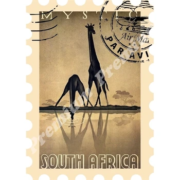 Dél-Afrika szuvenír mágnes vintage turisztikai poszter
