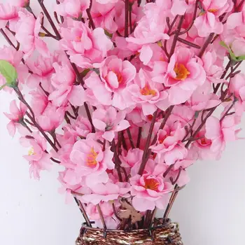 5 DB Mesterséges Selyem Virág Peach Blossom Ág Szoba Haza Karácsonyi Dekoráció Szilva Virág Esküvő Megállapodás Tartozékok