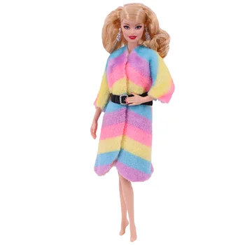 Barbie Baba Ruha Karácsonyra Kézzel készített Kabát, Ruha Barbie-Baba&1/6 BJD Blythe Nemes Vacsora, Party Ruha, Kiegészítők