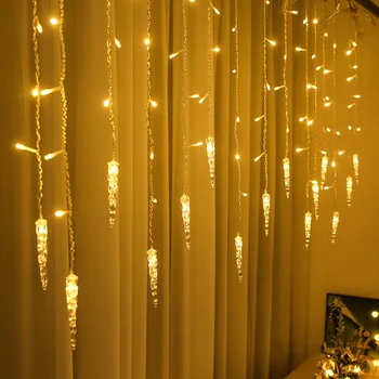 5m-16m Karácsonyi Fények Garland LED Függöny Jégcsap String Fények, Bágyadtság 0.7 Kert Utca Eresz Kültéri Dekoratív Ünnepi Fény