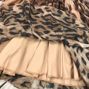 2021 Tavaszi őszi nyomtatás leopárd lányok ruhák gyerekek lányok chiffion ruha Gyermek ruha