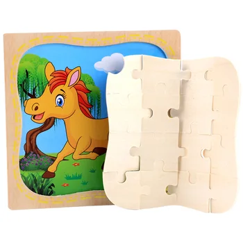 16 Db Fa Puzzle Gyerekeknek, A Gyerekek A Játékok Rajzfilm Állat/Forgalom Rejtvények Baba Oktatási Puzles Nagykereskedelmi