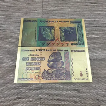 1DB Zimbabwe 100 Billió Aranyozott Műanyag Arany Megakadályozta, hogy Hamis Pénz, Bankjegy Gyűjtemény Ajándék Ajándéktárgyak Dropshipping