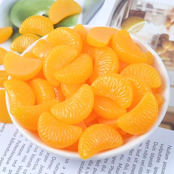 10db/set Narancs Gyantával Diy Mesterséges Gyümölcsök Óvoda Műanyag Hamis Gyümölcs Karácsonyra Haza Esküvői Dekoráció