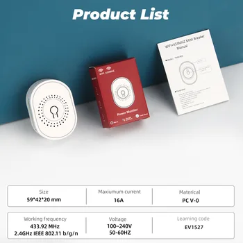 Lonsonho WiFi RF433 Smart Switch Modul Relé 16A Power Monitor Tuya Intelligens Élet Vezeték nélküli Távirányító Működik Alexa, a Google Haza