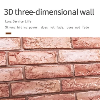 12db 3D-s Tégla Fal Matrica, Öntapadó PVC Háttérkép Hálószoba Vízálló Olaj-bizonyítja Konyha Matricák DIY Haza Fali Dekoráció
