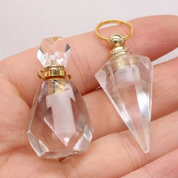1 természetes kő, féldrágakő kő parfümös üveg medál Ékszer Készítés DIY Illik Nyaklánc Fülbevaló Női Ajándékok