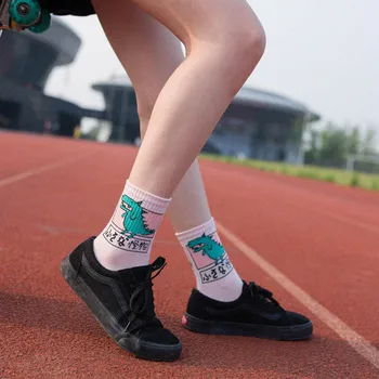 Női Pamut Zokni Szörny Ulzzang Harajuku Sport Deszkás Szórakoztató Koreai Szórakoztató Személyzet Skaterboard Alkalmi