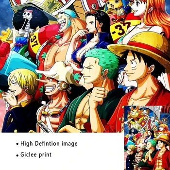 One Piece Anime Poszter Luffy, Zoro, Nami Fali Dekor Nyomatok Vászon Festmény, Fali Kép, Lakberendezés Gyerek Szoba Japán Manga