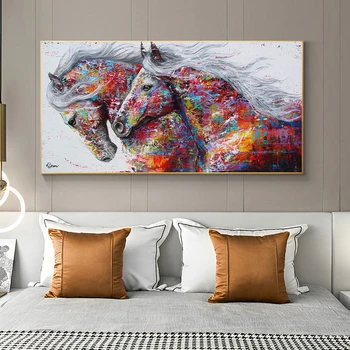 Absztrakt Festmény Nagy Méretű Vászon Ló Poszter Nyomatok Állat Falon Képek Nappali lakberendezés Cuadros Decoracion