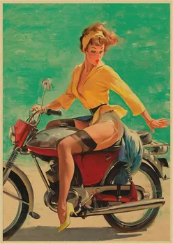 A szőke Szépség Szexi Pin-Up SZOVJETUNIÓ a Szovjet második világháború Szexi Gyönyörű Kraft Paperr Fal Haza Bár Plakátok