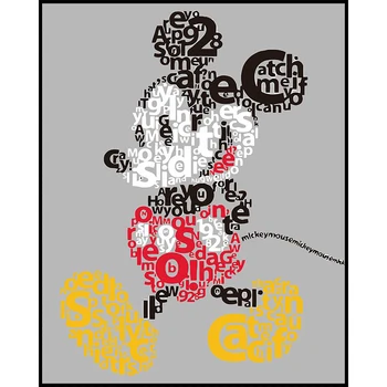 Vászon Festmény Disney Anime Karakter Mickey Minnie Művészeti Ábécé Festmény Poszter Wall Art Képek szoba Otthoni Dekoráció