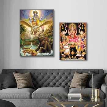 A Hindu Istenek Ganesha Krisna-Vászon Festmény Poszter Vallási Buddhizmus Poszter Hinduizmus Freskó Szoba, Nappali, Dekorációs Festés