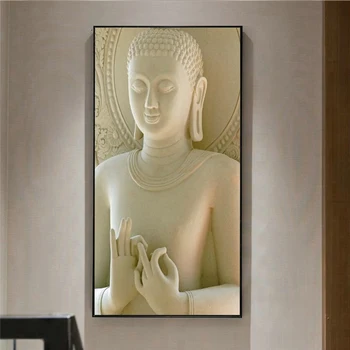A Modern Szobor ZEN-Vászon Festmény Művészet, Poszterek, Nyomatok, Vászon Wall Art Absztrakt Buddha Kép Nappali lakberendezés