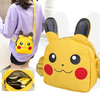 Pokemon Pikachu Gyerekek Messenger Bag Aranyos Divat Vászon Táska Rajzfilm Anime Mini Táska Ajándék Gyerekeknek, Jelmez Kiegészítők