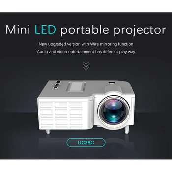 TELJES UC28C Projektor Mini Hordozható Projektor Haza LED Gyermekek Mobil Telefon Támogatja a 1080P Projektor Fehér