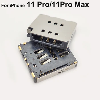 Aocarmo Dual Sim-Kártya Tálca Socket Olvasó Jogosult Foglalat Socket Flex Kábel Javítás Alkatrész iPhone 11 Pro / 11Pro Max